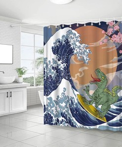 Creative Fantasy Animals Dinosaur Shower Curtain - Fun And Unique Bathroom Decor