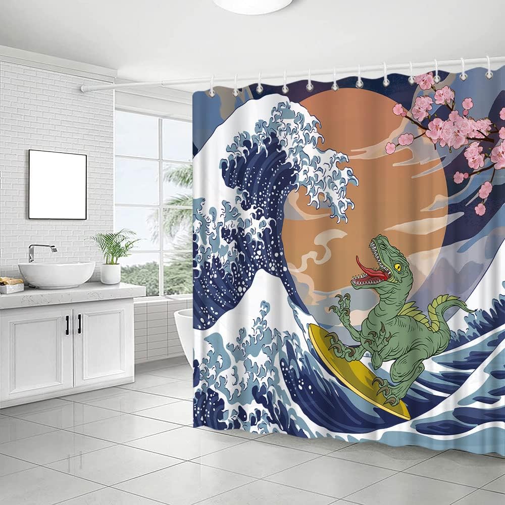 Creative Fantasy Animals Dinosaur Shower Curtain - Fun And Unique Bathroom Decor