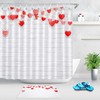 Creative Heart Ornaments Art Shower Curtain | Valentine's Day Print for Bathroom