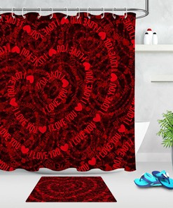 Creative Heart Shape Letters Shower Curtain for Bathroom Decor LB