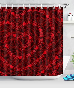 Creative Heart Shape Letters Shower Curtain for Bathroom Decor LB