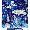 Creative Marine Shark Octopus Seaweed Geometric Shower Curtain for your Bathroom