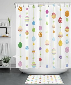 Creative Minimalist Art Easter Eggs Shower Curtain For Bathroom Decor