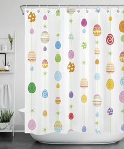 Creative Minimalist Art Easter Eggs Shower Curtain For Bathroom Decor