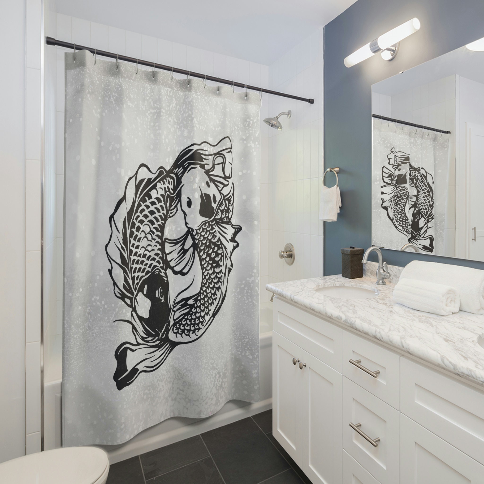 Creative Pisces Zodiac Sign Shower Curtain for Astrology Lovers