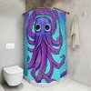 Creative Purple Octopus Shower Curtain AI Art Design for Modern Bathroom