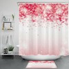 Creative Red Heart Print Valentine's Day Shower Curtain for Bathroom