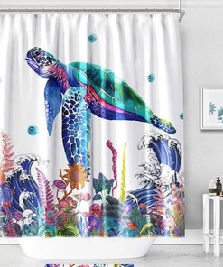 Creative Sea Turtle Shower Curtain for Unique Bathroom Decor