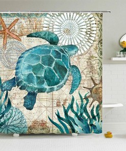 Creative Sea Turtle Shower Curtain for Unique Bathroom Decor