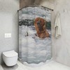 Creative Shower Curtain With Bear Print Design, Perfect For Nature Lovers