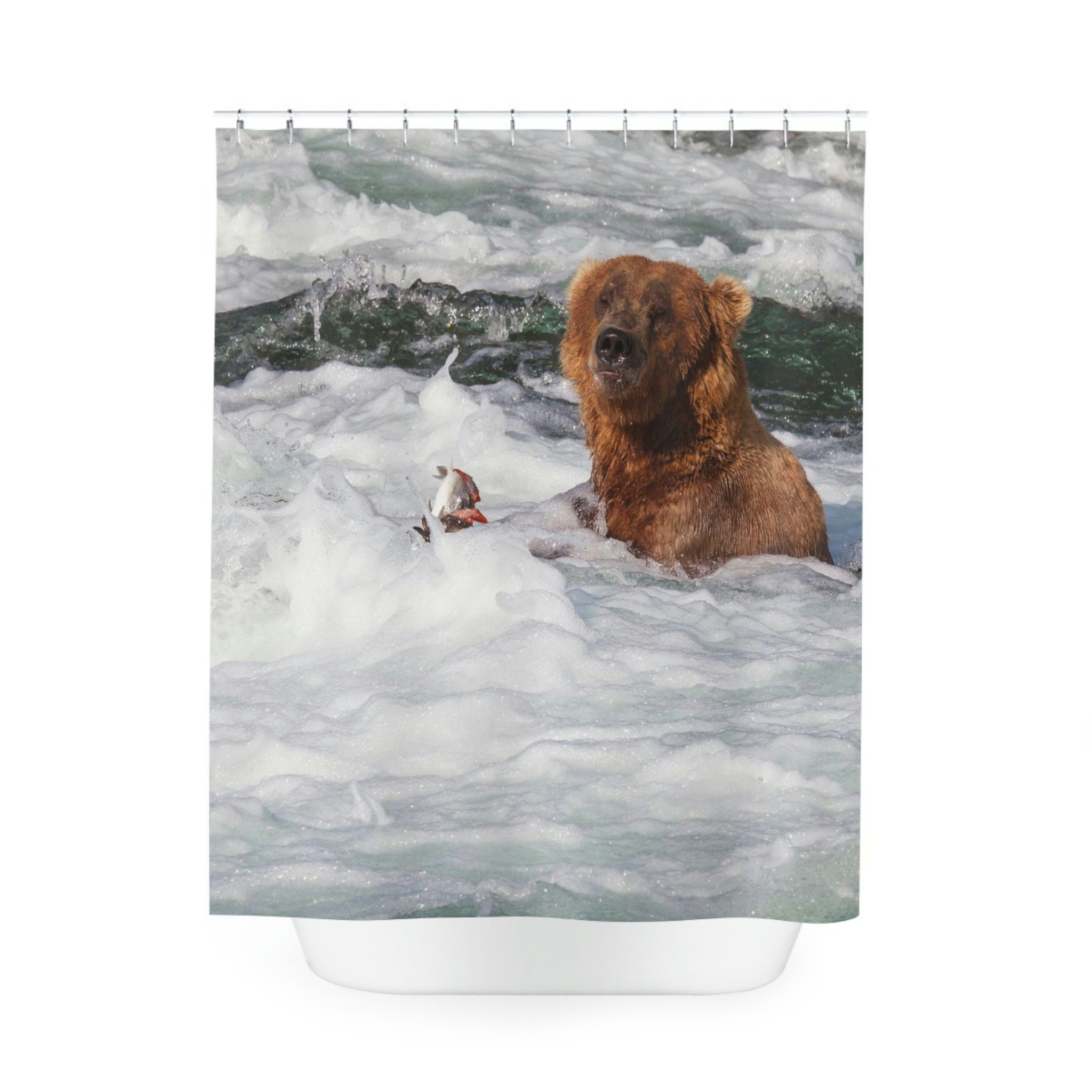 Creative Shower Curtain With Bear Print Design, Perfect For Nature Lovers - Image 2