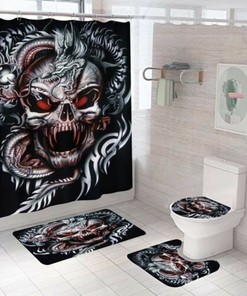Creative Skull Fabric Shower Curtain - Unique Skull Bathroom Decor  