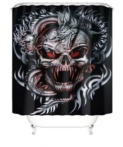 Creative Skull Fabric Shower Curtain - Unique Skull Bathroom Decor