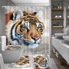 Creative Tiger Shower Curtain with Realistic Print and Colorful Design