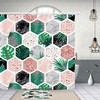 Creative Tropical Beehive Leaves Bathroom Decoration Curtain with 12 Hooks