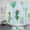 Creative Watercolor Cactus Shower Curtain For A Unique Bathroom Look