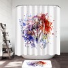 Creative Wolf Shower Curtain with Multi-Colored Paint Splash for A Unique and Vibrant Look