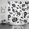 Creepy Halloween Skull And Pumpkin Shower Curtain For Bathroom