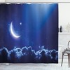 Crescent Moon and Stars Night Shower Curtain for a Cosmic Bathroom
