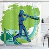 Cricket Pitching Win Game Shower Curtain For Sports Enthusiasts