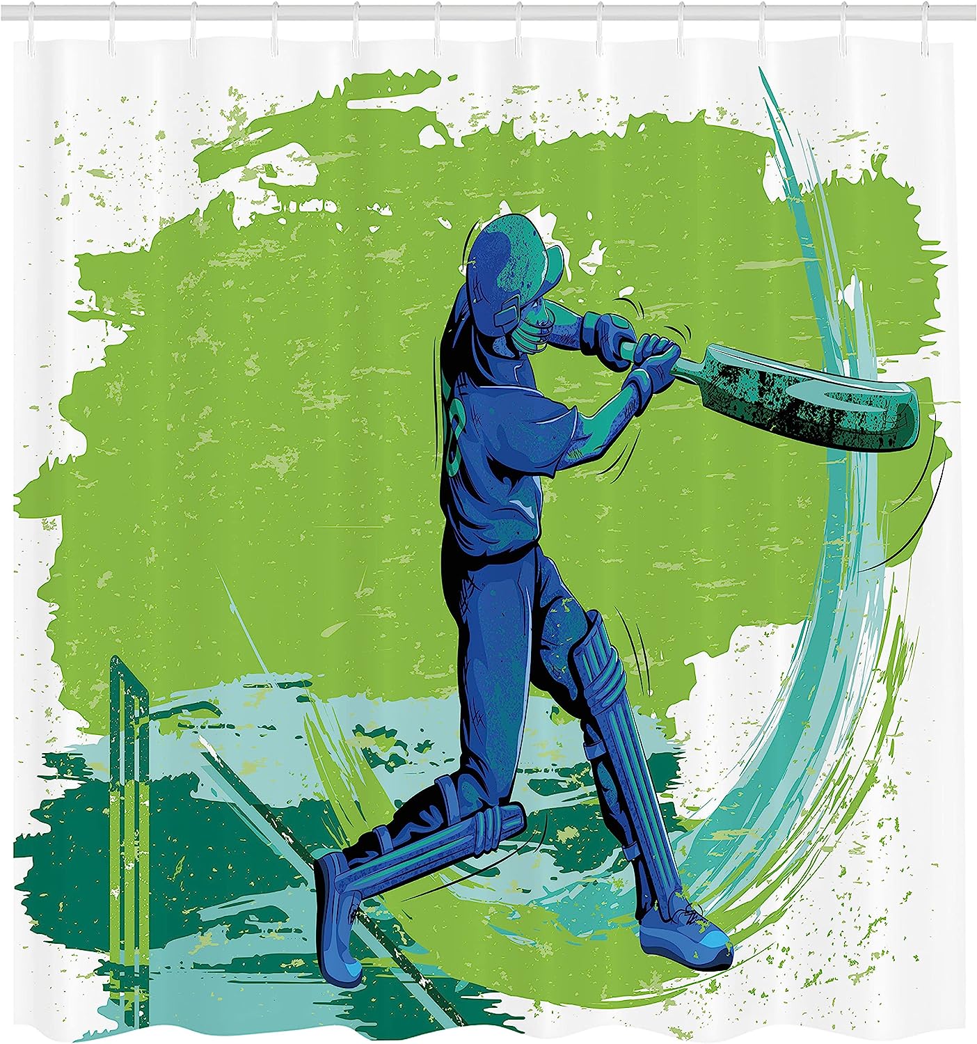 Cricket Pitching Win Game Shower Curtain For Sports Enthusiasts - Image 2