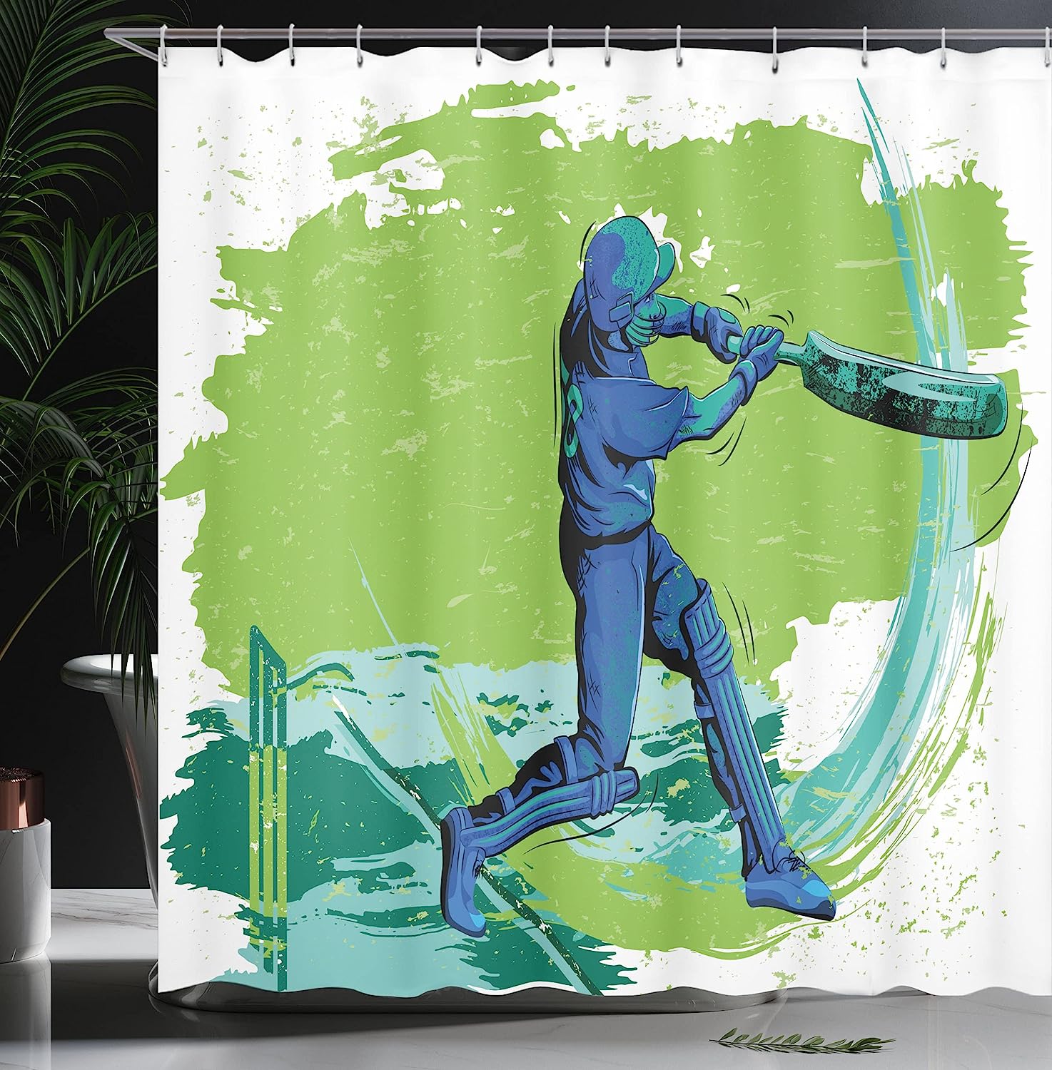 Cricket Pitching Win Game Shower Curtain For Sports Enthusiasts - Image 3