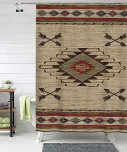 Cross Arrows Native American Shower Curtain - A Stunning Southwest Bathroom Curtain with a Modern Twist