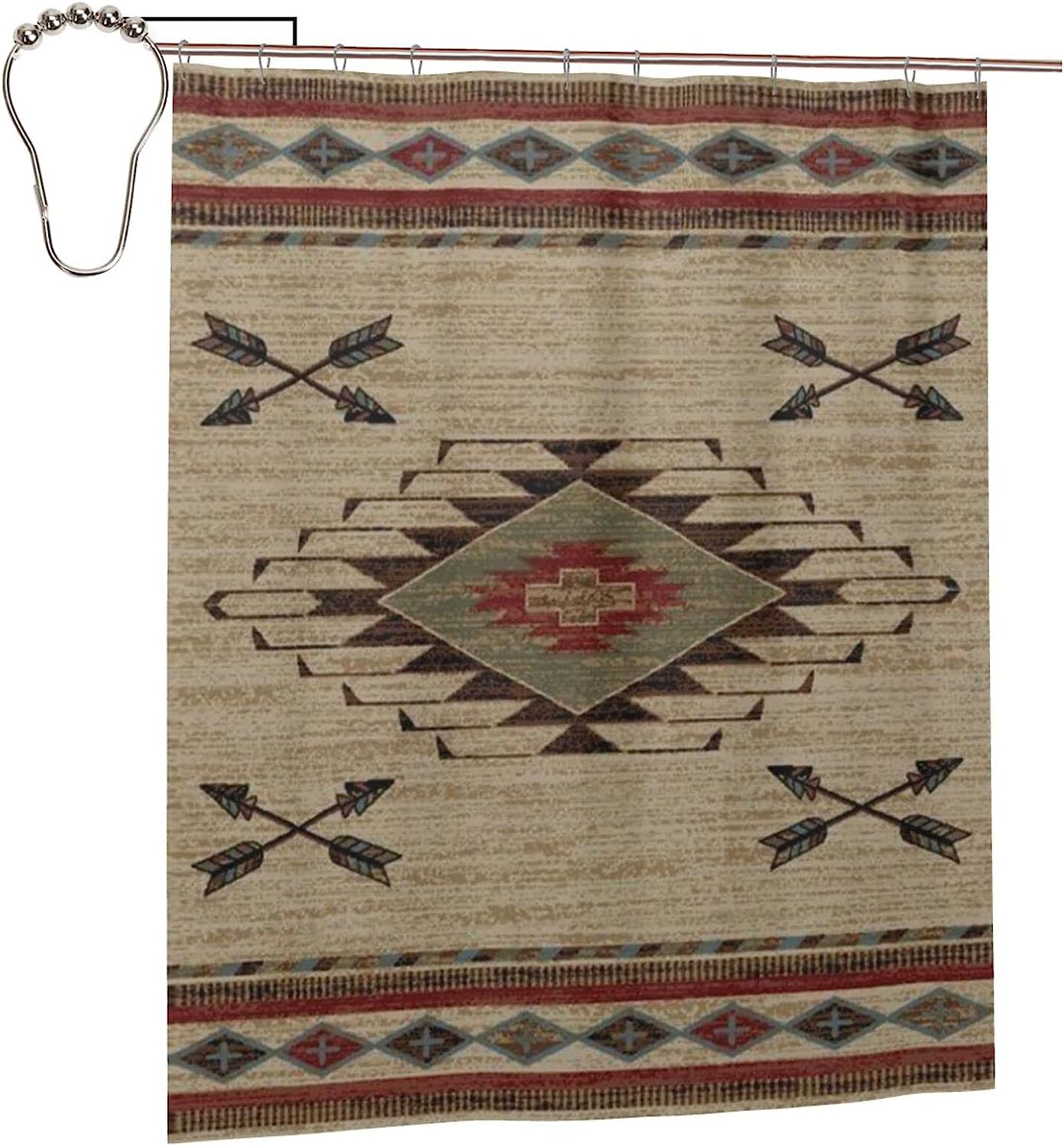 Cross Arrows Native American Shower Curtain - A Stunning Southwest Bathroom Curtain with a Modern Twist