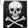 Crossbones Pirate Flag Waterproof Bathroom Shower Curtain for Themed Bathroom Decor
