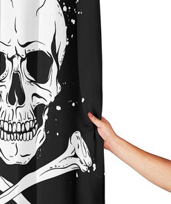 Crossbones Pirate Flag Waterproof Bathroom Shower Curtain for Themed Bathroom Decor