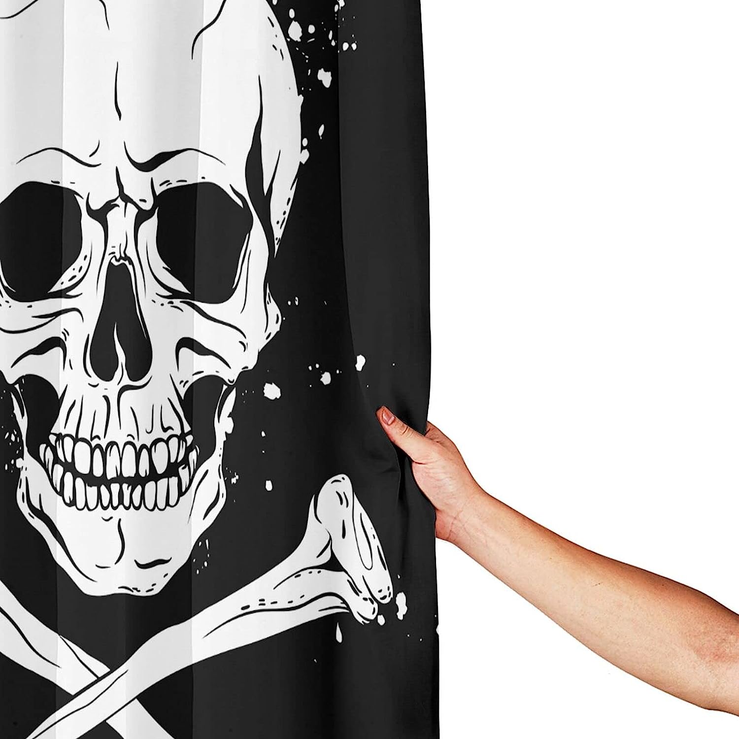 Crossbones Pirate Flag Waterproof Bathroom Shower Curtain for Themed Bathroom Decor