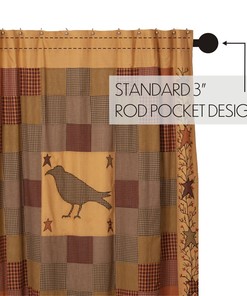 Crow Star Primitive Country Shower Curtain for Farmhouse Bathroom Home Decor 