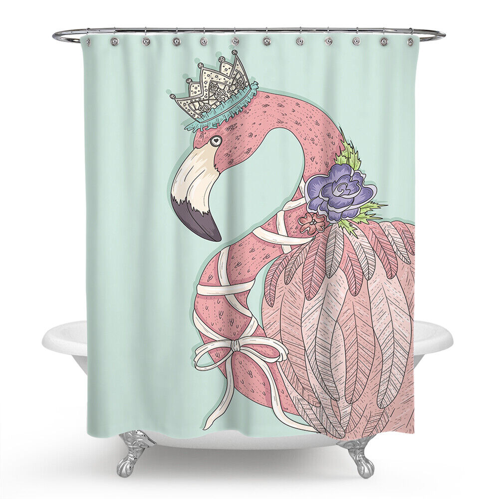 Crown Yourself With Flamingo Shower Curtain In Your Bathroom - Image 2