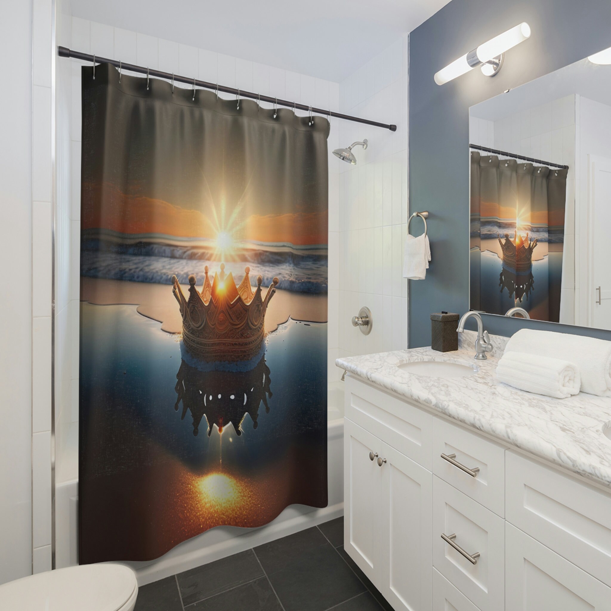 Crowned Sun Shower Curtain For A Bright And Cheerful Bath - Image 2