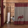 Cumberland Moose Nature Print Rustic Shower Curtain, Appliqued Bedding Accessory by VHC Brands 