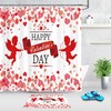 Cupid Angels Red Heart Patterns Shower Curtain | Valentine's Day Bathroom Decor