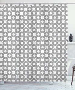 Curves Print Shower Curtain For Contemporary Bathroom