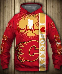 Custom All Over Print Hoodie For Calgary Flames Nhl Fans