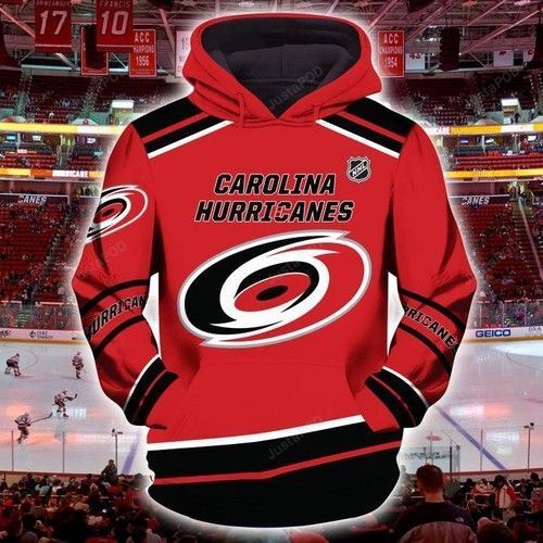 Custom All Over Print Hoodie - Nfl Carolina Hurricanes 3D Zip Up Option
