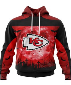 Custom All Over Print Kansas City Chiefs 3D Halloween Hoodie With Name And Number