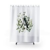 Custom Alphabet Shower Curtain With Green Leaves For Personal Touch