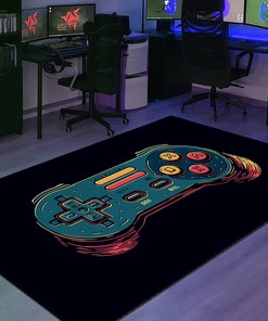 Custom Area Rugs for Boys Room - Personalized Gaming Rug with Large Game Rug Design M19