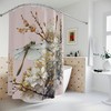 Custom Bathrooms Watercolor Shower Curtain With Beautiful Dragonfly And Wild Flowers Print
