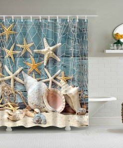 Custom Beach Shells Shower Curtain For A Personalized Bathroom Experience