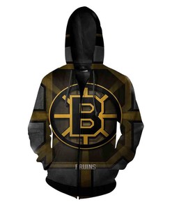 Custom Boston Bruins Nfl Football Big Logo All Over Print 3D Zip Up Hoodie Perfect Gifts For Football Fans