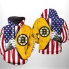 Custom Boston Bruins Nhl Us Flag Unisex All Over Print 3D Zip Up Hoodie Perfect Gift For Hockey Fans