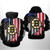 Custom Boston Bruins Nhl Usa Flag Unisex All Over Print 3D Zip Up Hoodie Perfect Gift For Hockey Fans