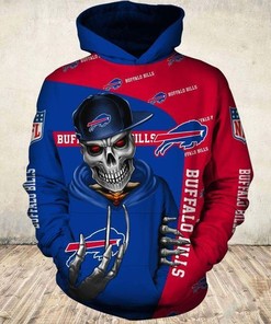 Custom Buffalo Bills Hoodie With 3D Zip Hoodie And Cute Death Gift For Fans
