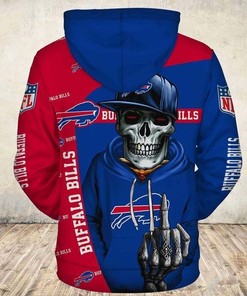 Custom Buffalo Bills Hoodie With 3D Zip Hoodie And Cute Death Gift For Fans