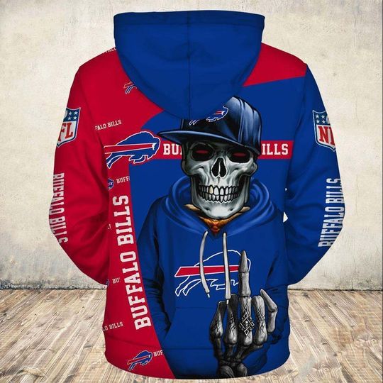 Custom Buffalo Bills Hoodie With 3D Zip Hoodie And Cute Death Gift For Fans
